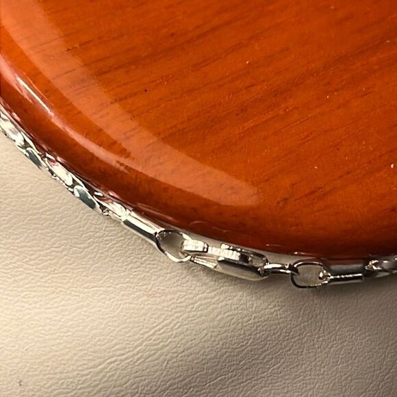 Vintage White Opal Mexico Silver Pendent on 925 Sterling Silver Chain Necklace - Picture 5 of 10